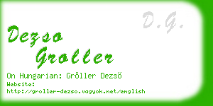 dezso groller business card
