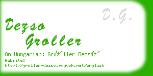 dezso groller business card